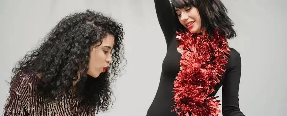 two girls are dancing on the new year eve party