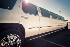 super stretch white limousine