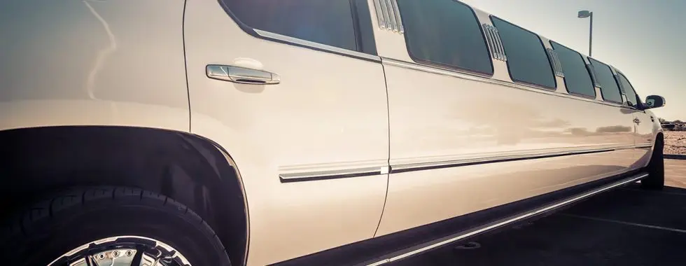 super stretch white limousine