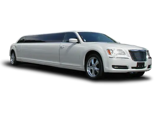 White Stretch Limousine with tinted windows