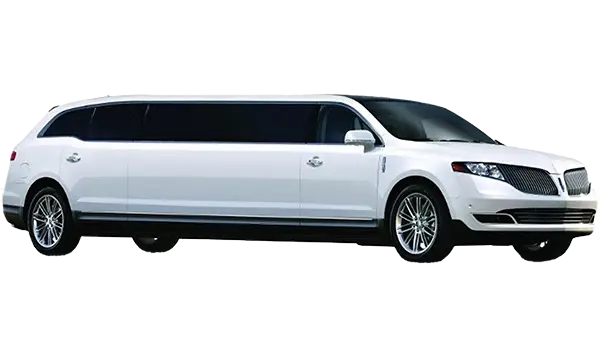 White Stretch Limousine Linkoln MKT with tinted windows