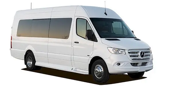 White Mercedes Sprinter Van Limousine